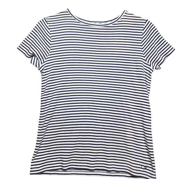 Vineyard Vines Nautical Whale Navy Striped Shirt Size Small - Picture 1 of 6